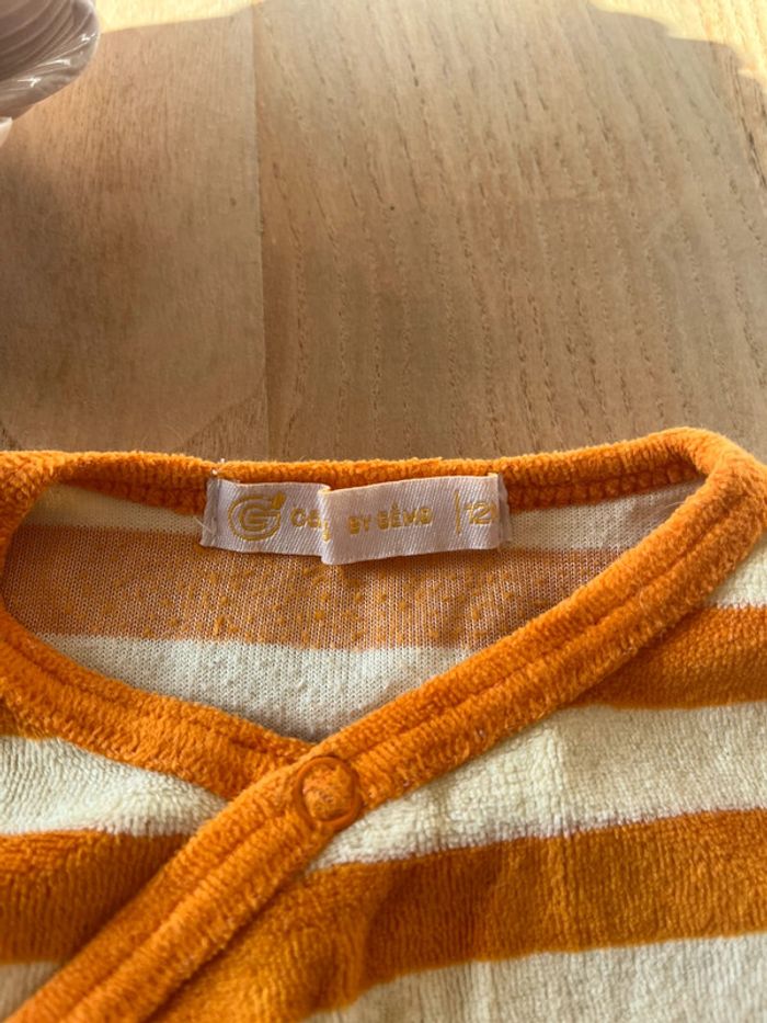 Pyjama une pièce orange 12 mois - photo numéro 4