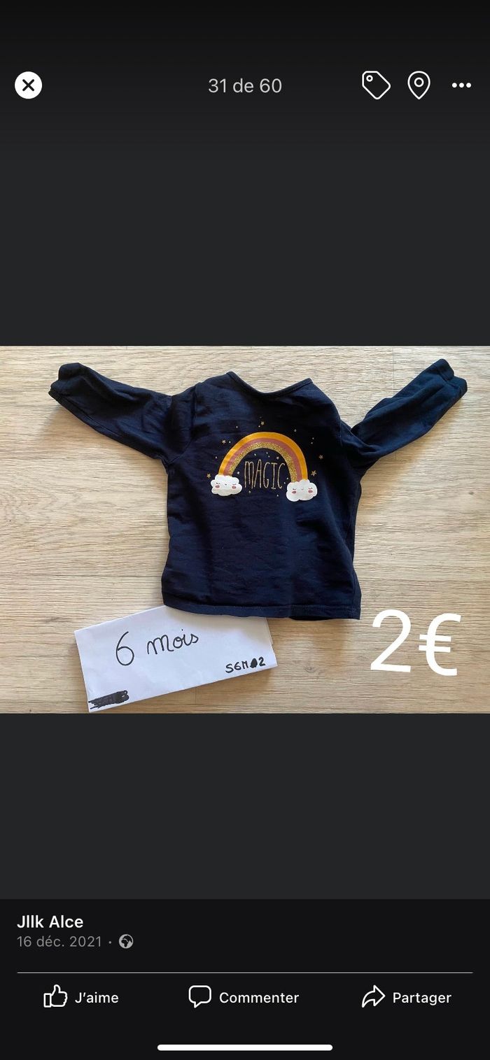 T shirt manches longues 6 mois