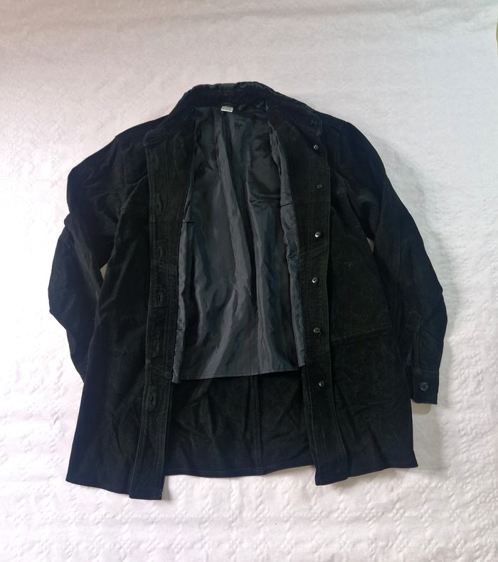 Blouson cuir , long , femme , taille 34 / 36