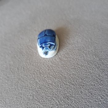 Faby27800 Scarabée Egyptien en céramique bleu et blanc