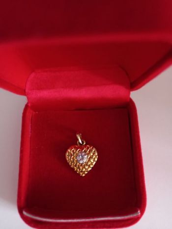 Pendentif fantaisie coeur doré