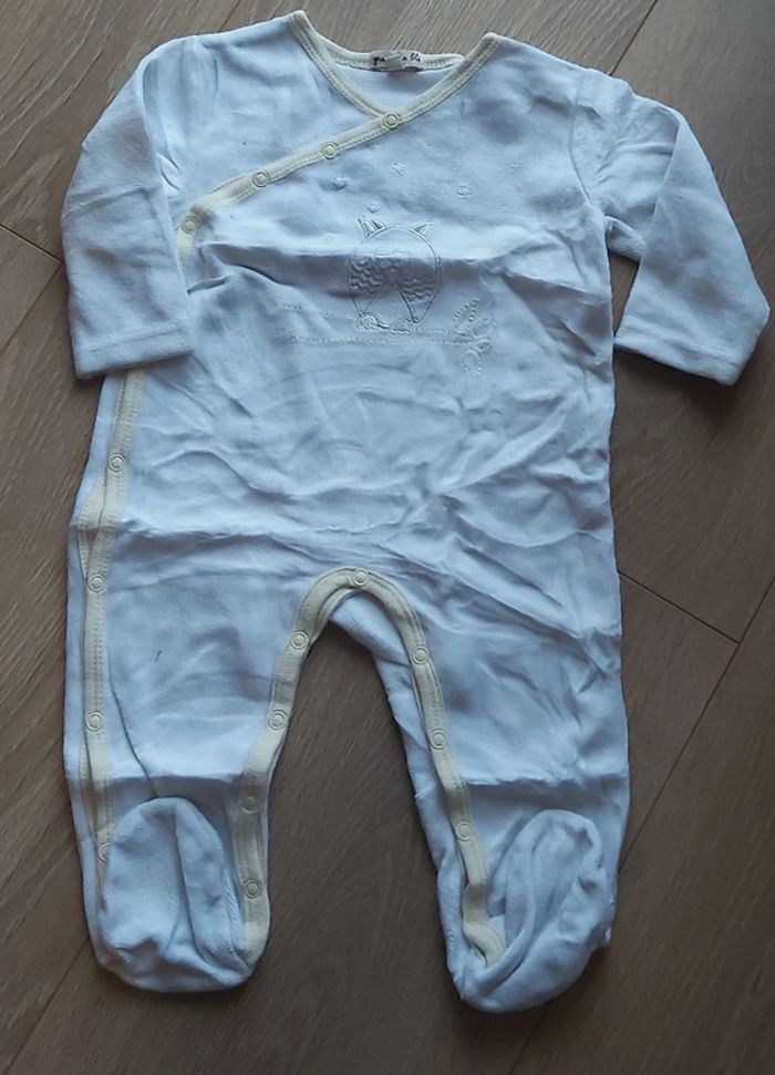 Pyjama velours blanc et jaune