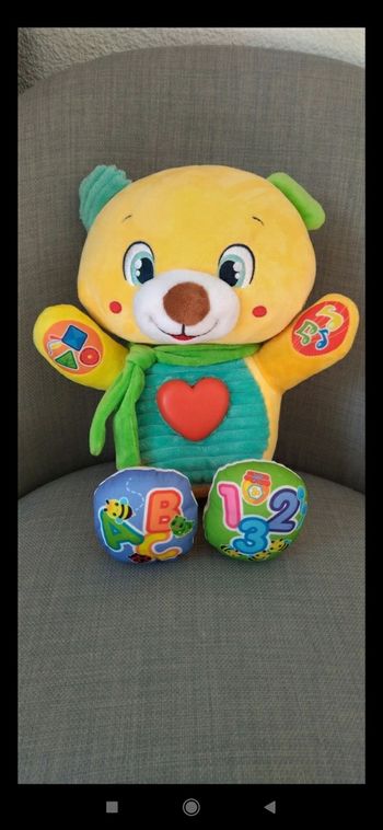 Gaston l'ourson peluche musicale neuve