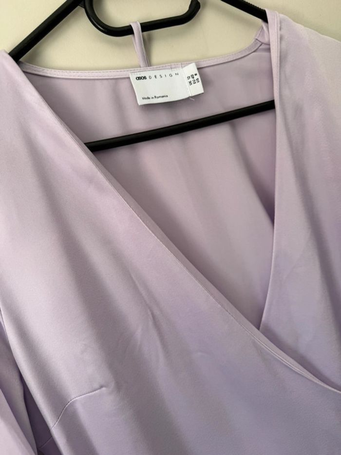 👗Asos design taille 40👗Robe mi-longue cache-cœur- Lilas- très bon état - photo numéro 2