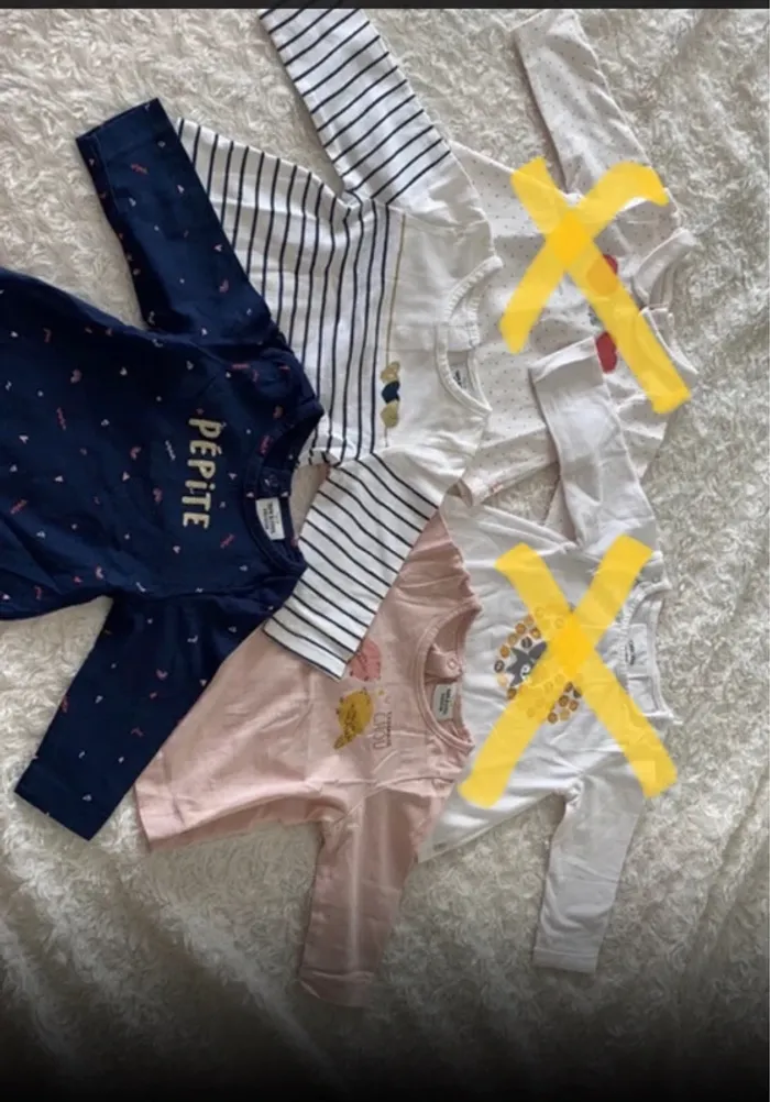 Lot 3 tee shirt manches longues petite fille