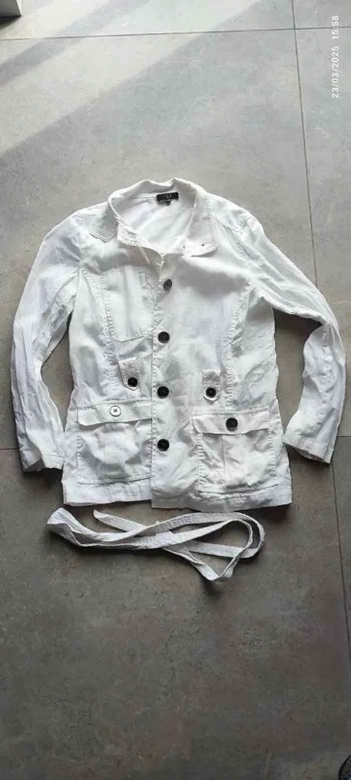 🧥 Veste longue ceinturée femme 40 – Marque 1•2•3 Paris - photo numéro 2