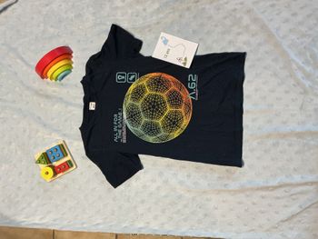 teeshirt manches courtes marine impression devant 12/14 ans