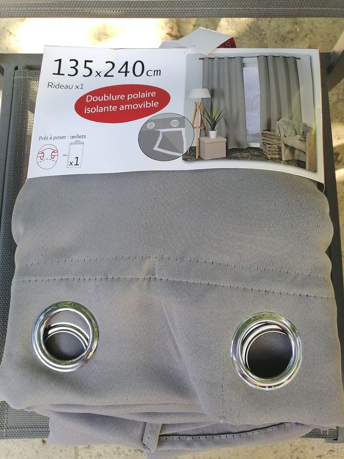 Rideau x 1 gris occultant 135 x 240 cm Neuf dans son emballage
