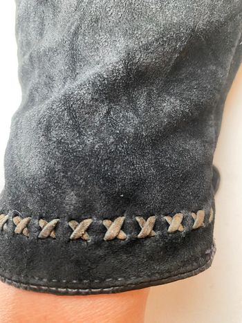 Gants noirs en nubuck, taille 7