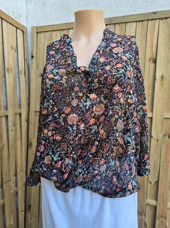 Tunique blouse Manches 3/4 voilage 🍒cache cache🍒taille 38/40/42