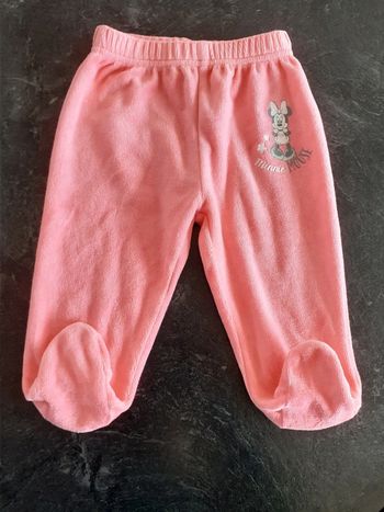 Pantalon de pyjama velours fille rose Minnie 9 mois neuf
