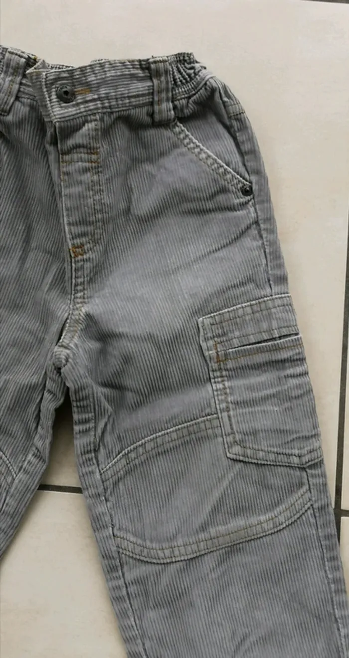 Pantalon velours gris kid kanaï 24 mois, 86 cm - photo numéro 2