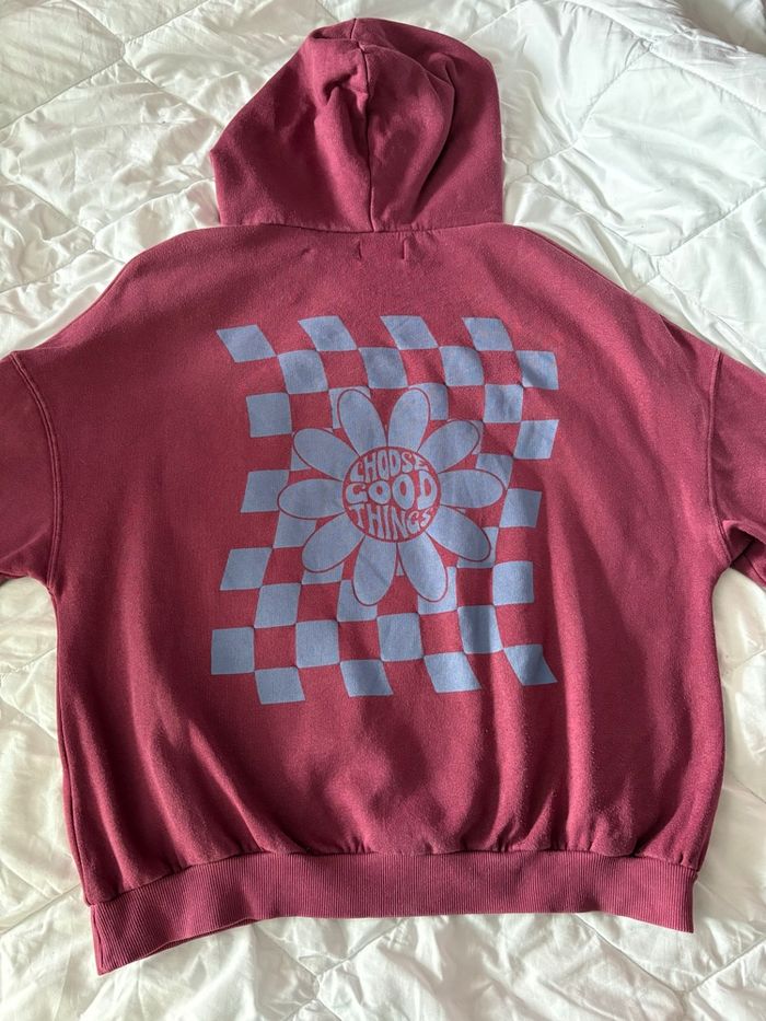 Sweat à capuche - imprimé fleur - oversize - photo numéro 4