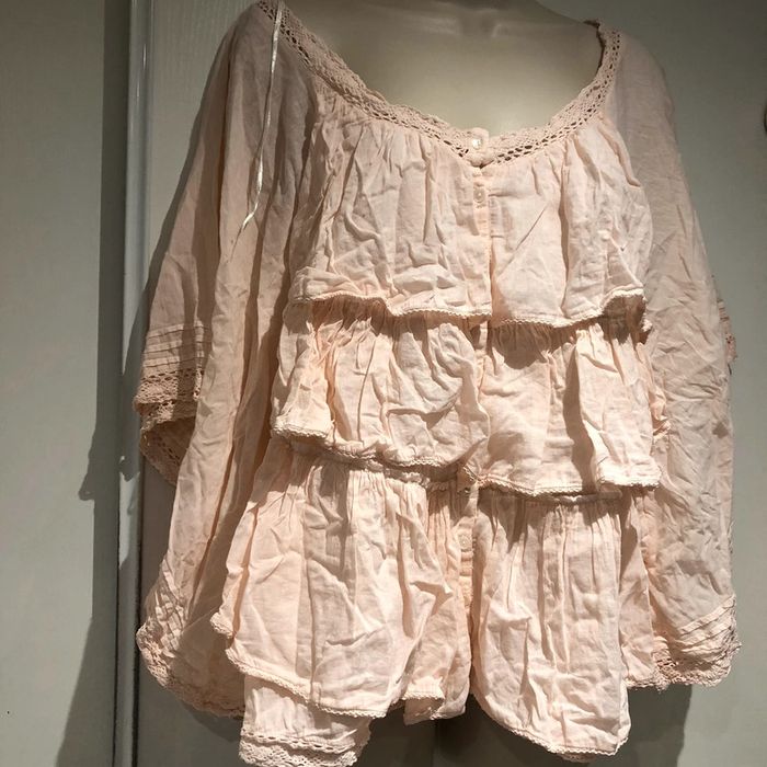 Blouse bohème rose à dentelle Naf-Naf taille  36 - photo numéro 10