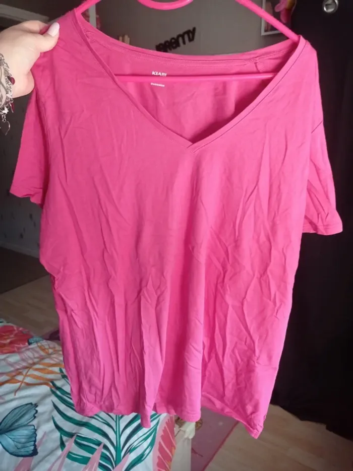 T-shirt manche courte Rose femme - photo numéro 2