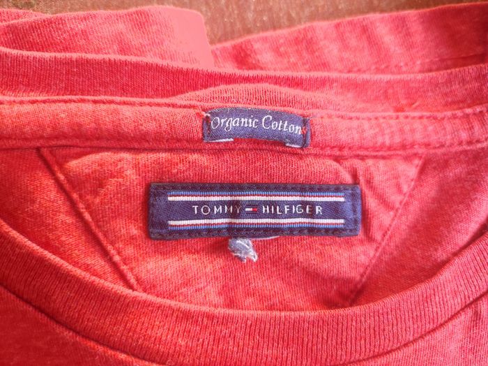 Tee shirt couleur corail Tommy Hilfinger taille M - photo numéro 3