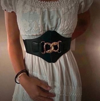 A16 ceinture gaine corset vintage rétro ajustable noire