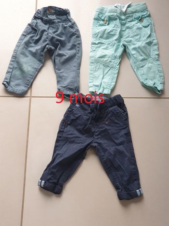 3 pantalons 9 mois