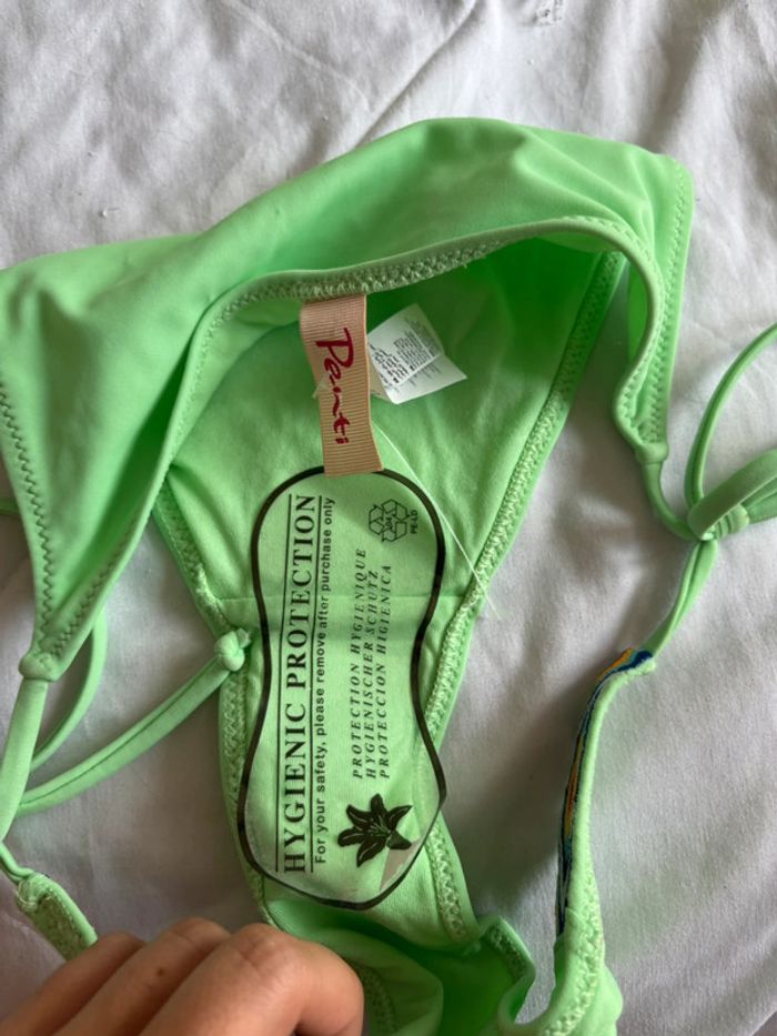 Ensemble set 2 maillots de bain bikini jaune fluo croisé vert taille XS/34 neuf - photo numéro 5