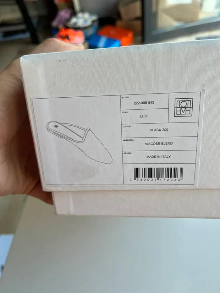 Mules à enfiler Totême en raphia noir Taille 36 - photo numéro 4