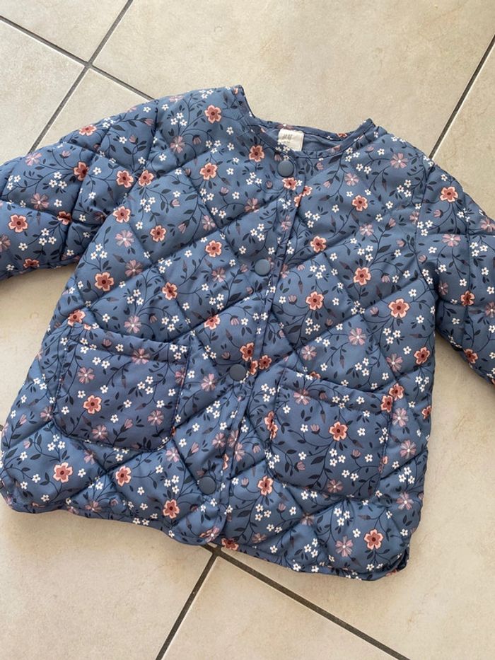 Veste matelassé fleurs fille H&M 92cm