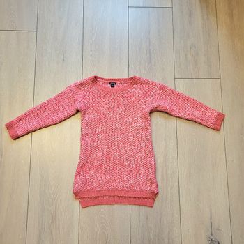 Robe pull orange et blanc. Fille 6 ans. Marque Kiabi