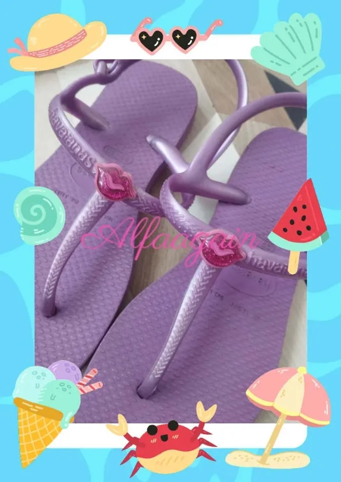 Tongs sandales 29 havaianas violettes - photo numéro 8