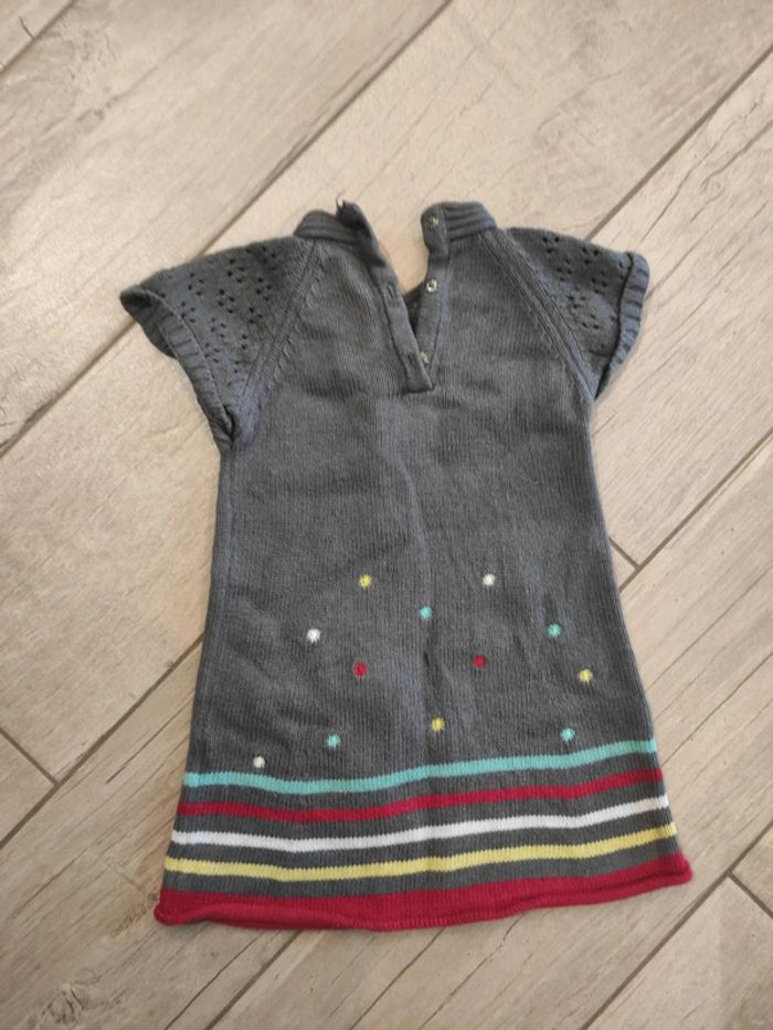 Robe grise maille 18 mois manches courtes - photo numéro 4