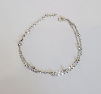 Chaine De Cheville double rang boules coloris argentée ! neuve !