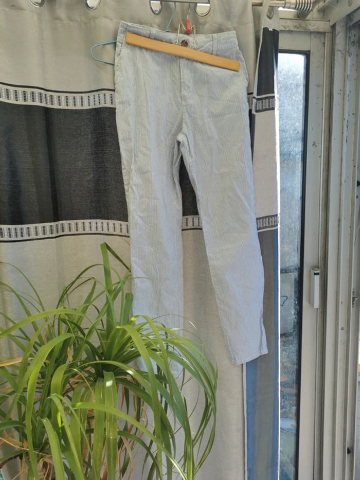 Pantalon H et M Taille 34 femme fines rayures - photo numéro 2