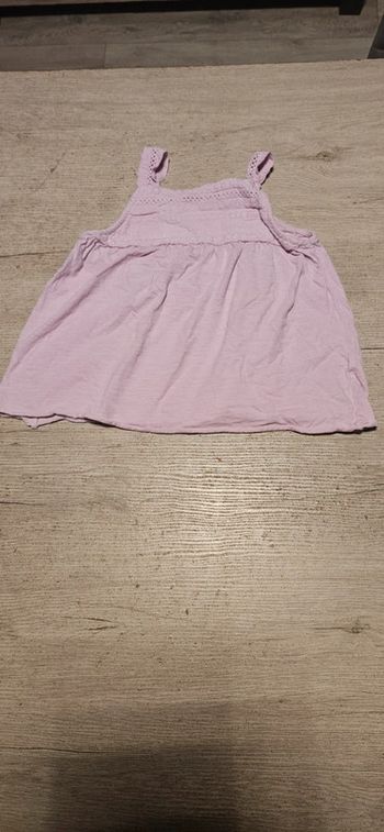 Débardeur large à bretelles, rose clair avec broderie, Zara Kids, 8 ans