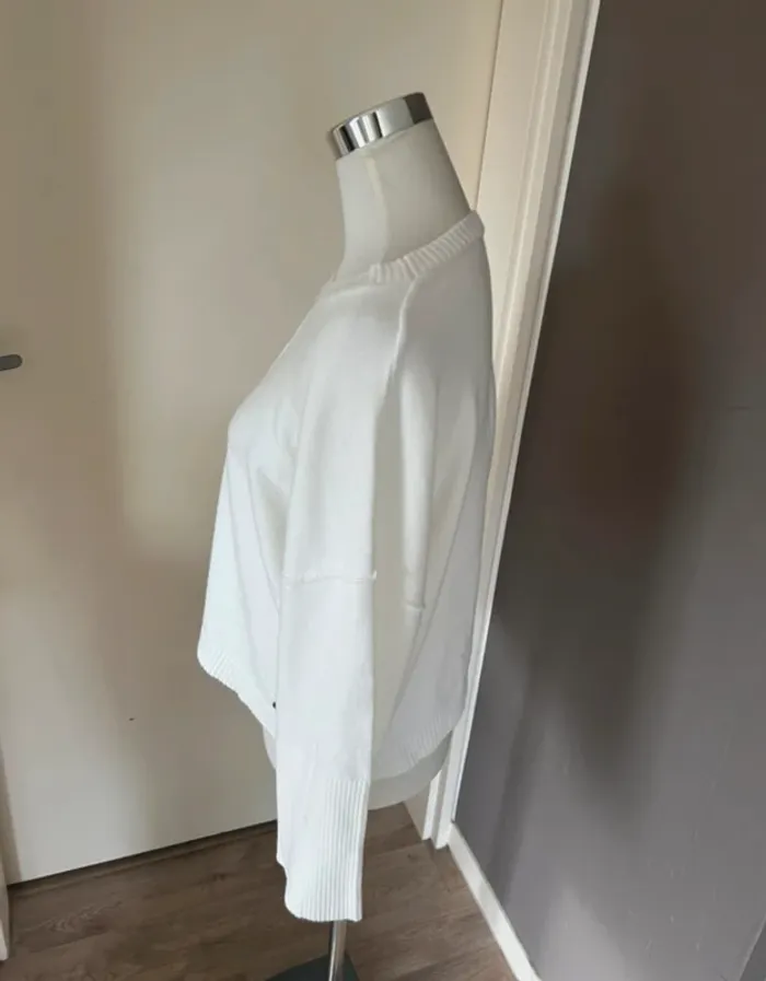 Bsb pull maille blanc coupe oversize taille S  coton tout doux - photo numéro 4