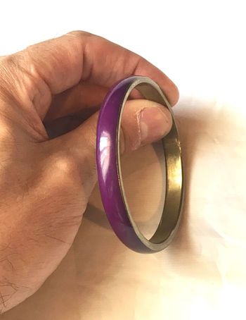 Bracelet Large Doré Violet Bijou Doré Fantaisie Femmes