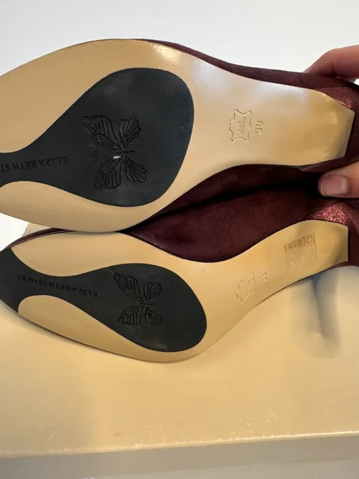 Belles bottines à talons Elizabeth Stuart couleur Bordeaux taille 38 neuves dans leur boîte. - photo numéro 7