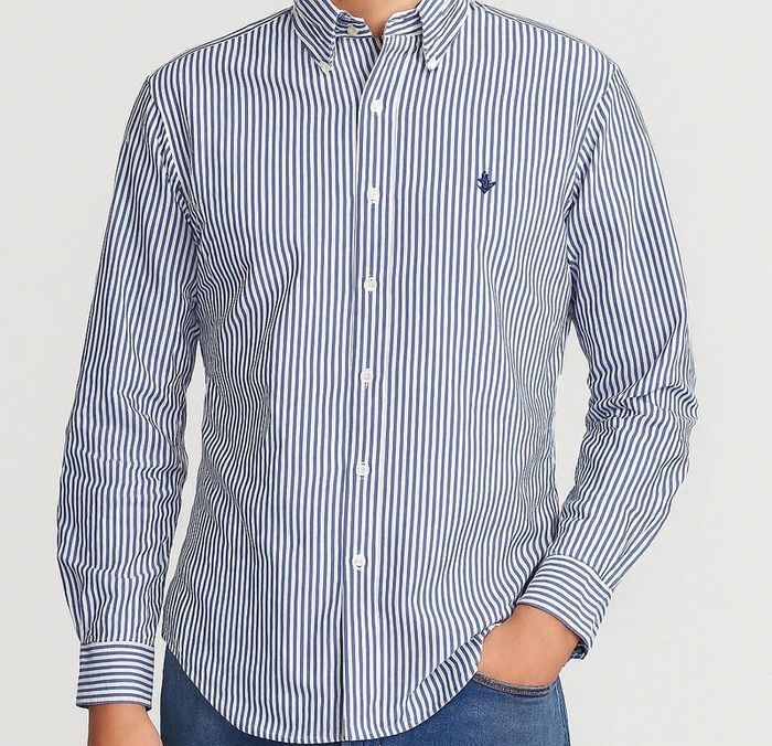 Chemise Ralph Lauren rayée bleu marine & blanc – Classic Fit – Vintage Y2K