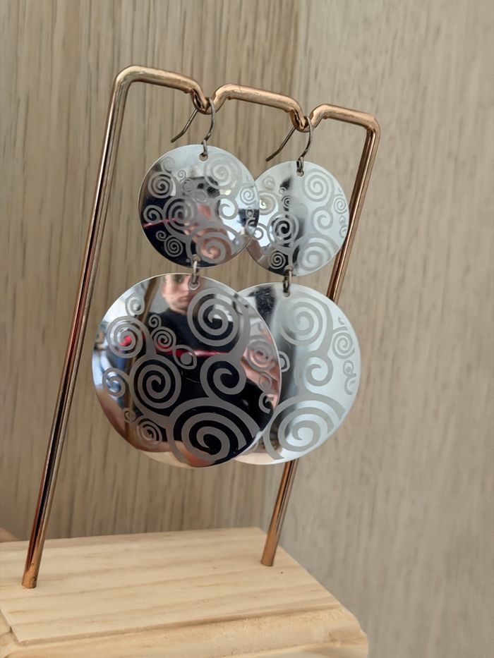 Boucles d'oreilles argentées