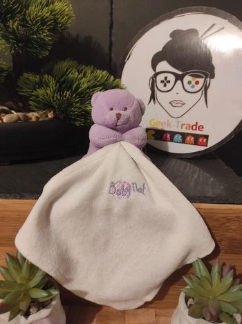 Ours Violet Bear Purple Baby Nat' Bonbon plat mouchoir BN3530 #geektradedoudou