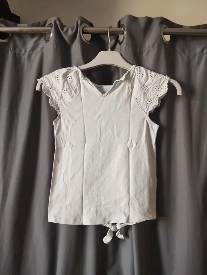 T-shirt blanc dentelle - photo numéro 2