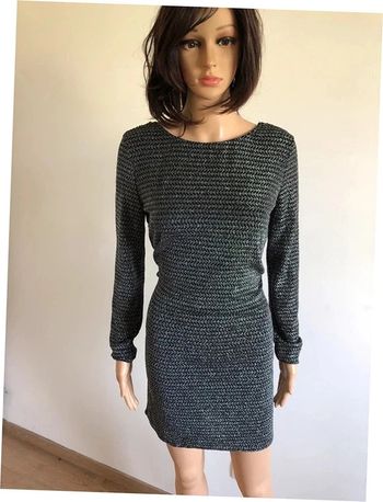 Robe argentée pailletée neuve à manches longues Morgan taille 40 (valeur 65€)