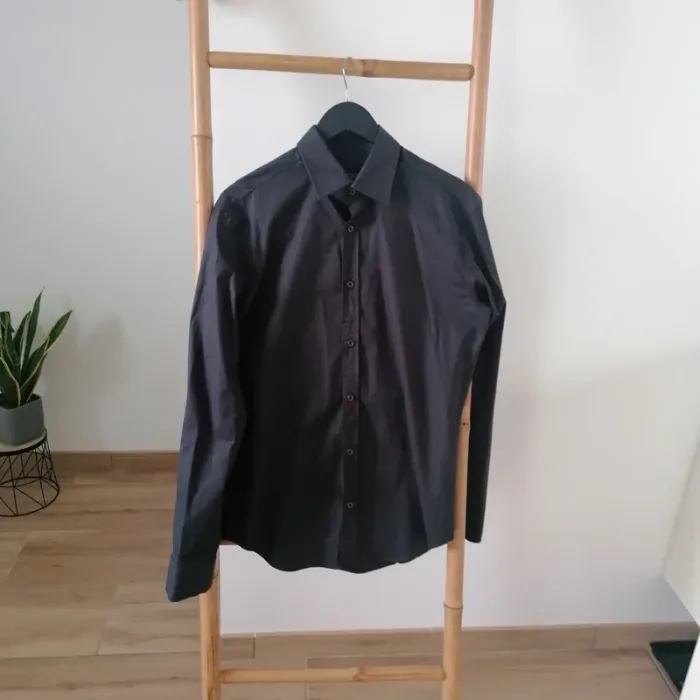 Chemise grise anthracite manches longues Kayhan