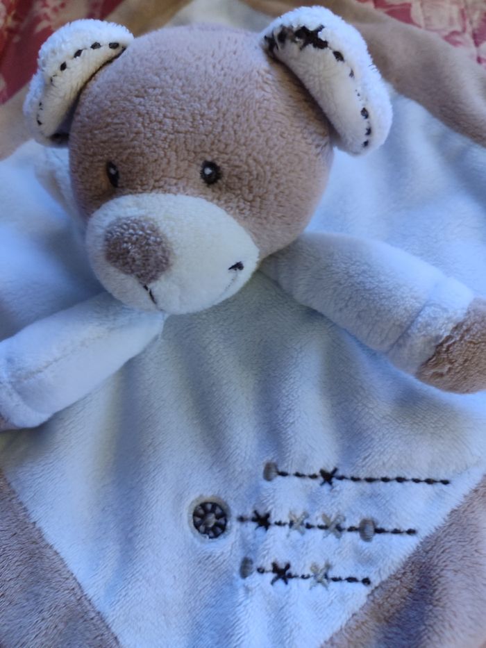 Doudou ours bleu nicotoy - photo numéro 2