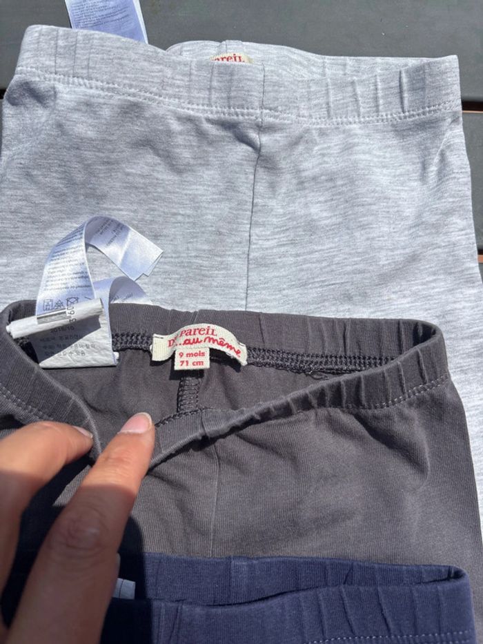 Lot de 3 leggings pantacourts DPAM 9M - photo numéro 2