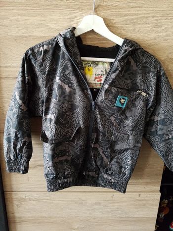 Blouson polaire garcon taille 8 ans gris capuche