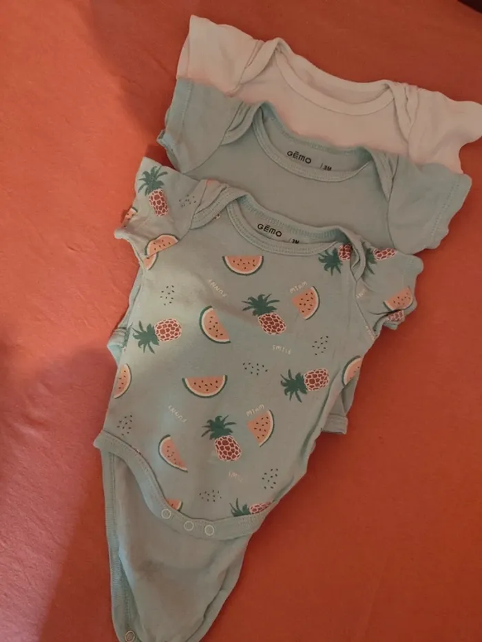 Lot de 3 body manches courtes