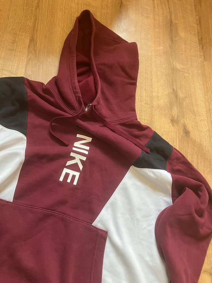 Pull à capuche Nike rouge et blanc homme - photo numéro 4
