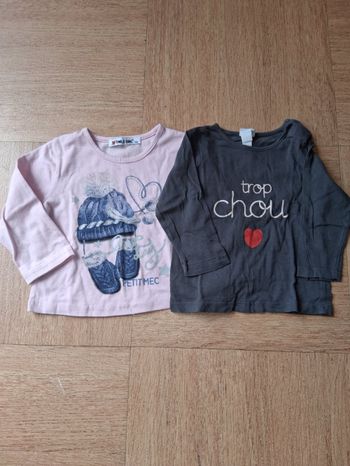 Lot 2 tee shirts manches longues