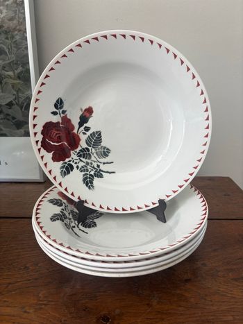 Vintage lot de 5 assiettes creuses l’amandinoise café mars