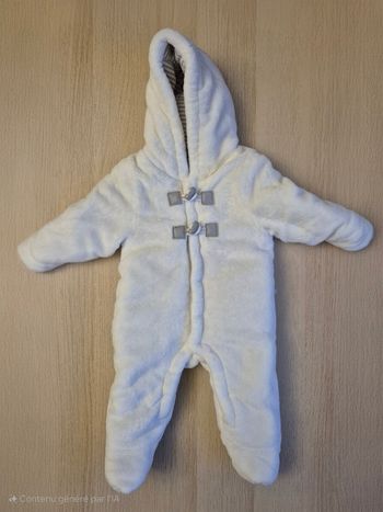 Combipilote bébé Obaïbi - Blanc polaire - 6/12 mois (68-74 cm)
