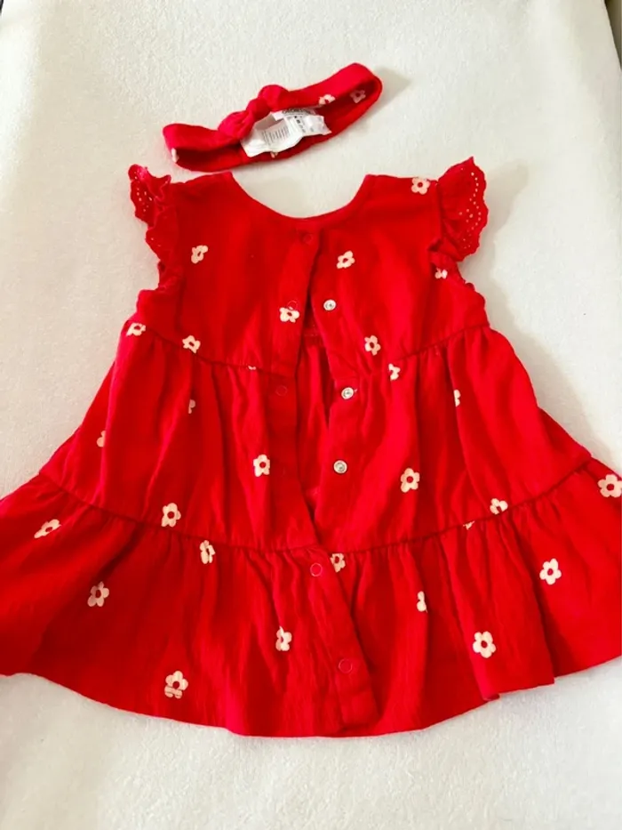 Robe + bandeau bébé fille 6mois - photo numéro 4