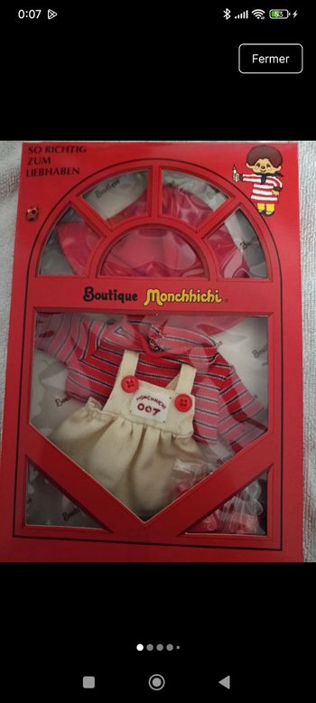 Tenue monchhichi kiki de 1975 neuve non ouverte